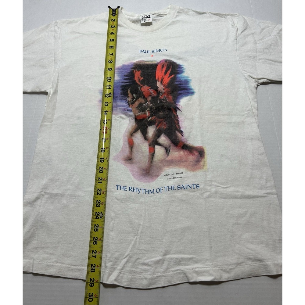 Vintage 90s Paul Simon Rhythm of the Saints shirt Anvil Made In USA Band Tee XL - Picture 4 of 7